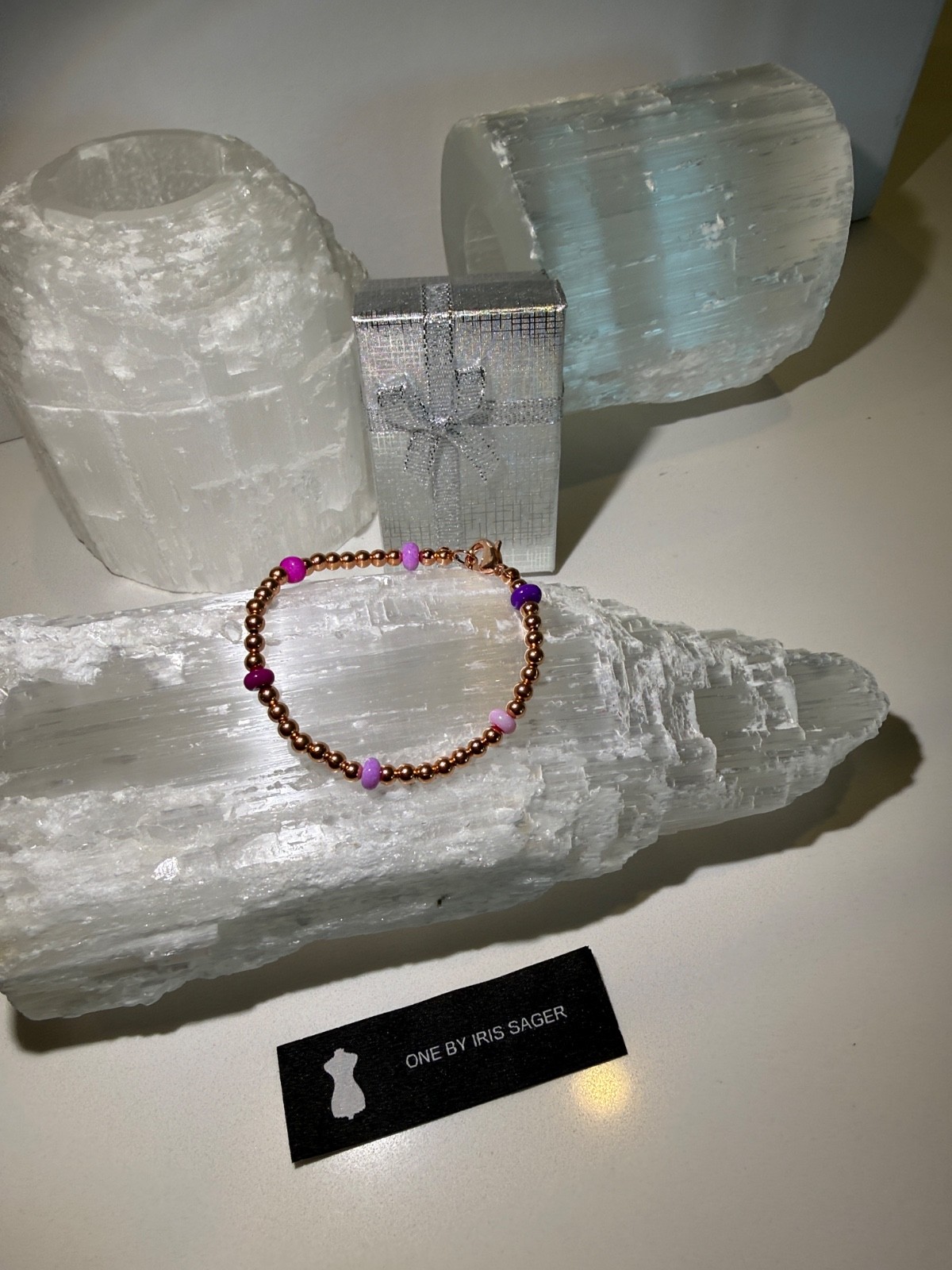 Pure Copper 4-6 mm Bead opal Bracelet Energy Healing Grounding Stone Jewelry