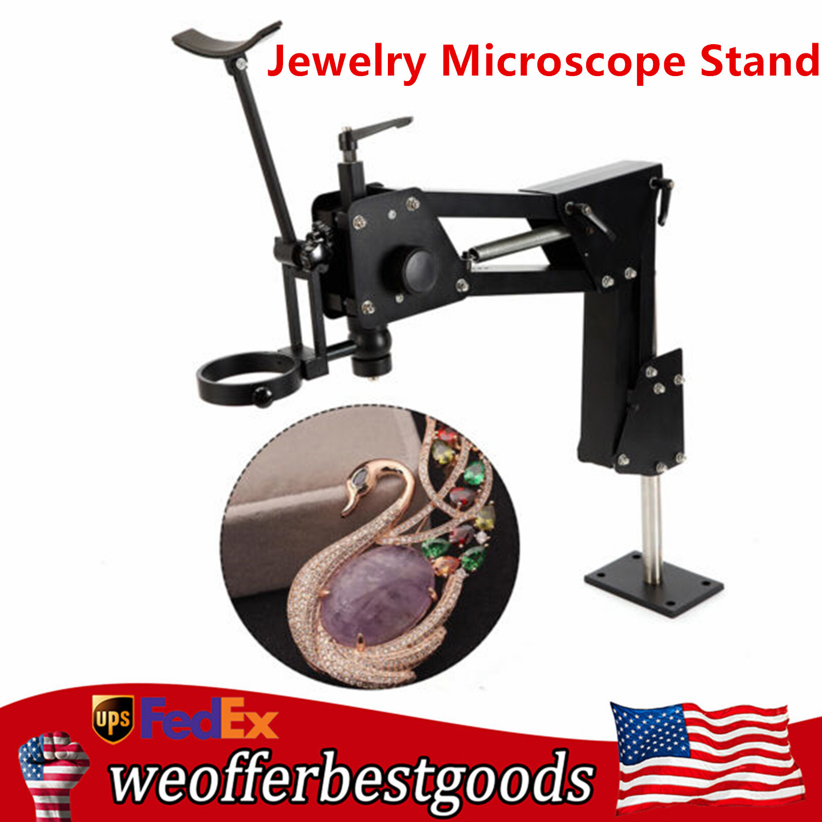Microscope Stand Multi-directional Jewelry Inlaid Stand for Micro-setting Tool