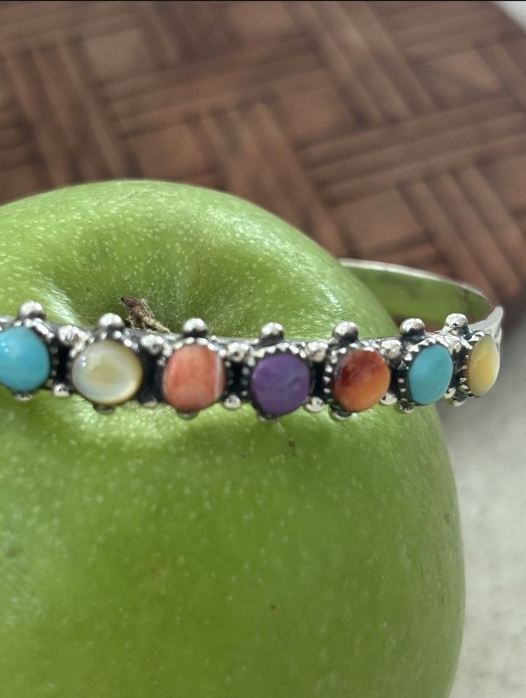 BOHO gift set turquoise, multicolored snake eye simple stone dots vintage