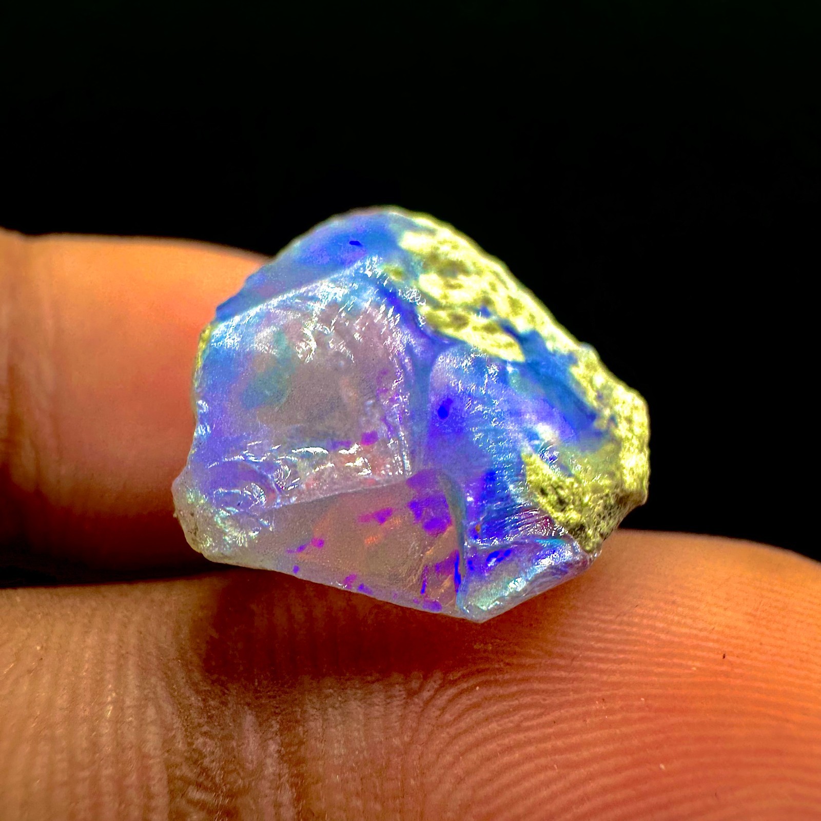 7.35 CTS Natural Ethiopian Opal Rough, Crystal Raw Welo Fire Opal Rough Gemstone
