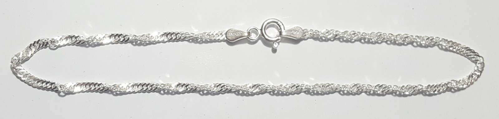 Singapore Ankle Bracelet 10 inch Long 925 Sterling Silver Anklet