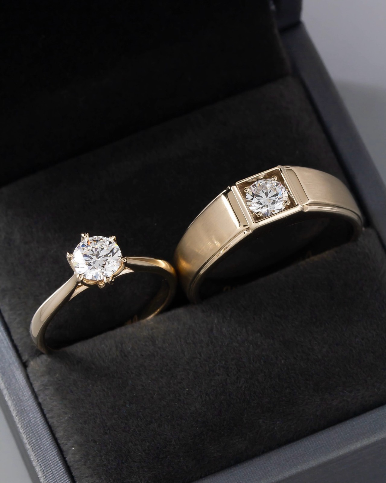 Forever Love Bridal Ring Set VVS1 Moissanite 3Ct Round Cut 14KYellow Gold Plated