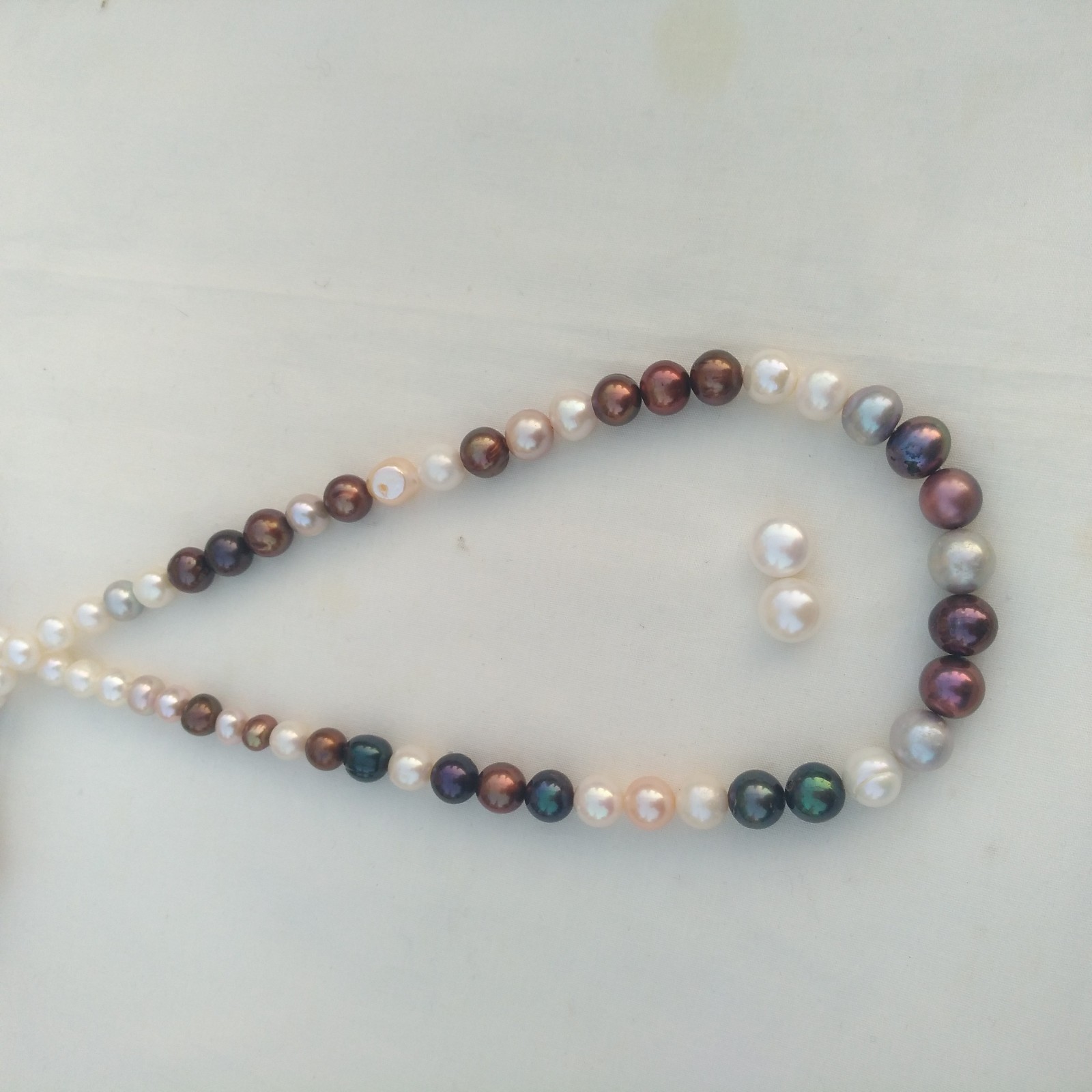 18″ New AAA South Sea Multi-color White Pearl Necklace earrings 14k Gold P