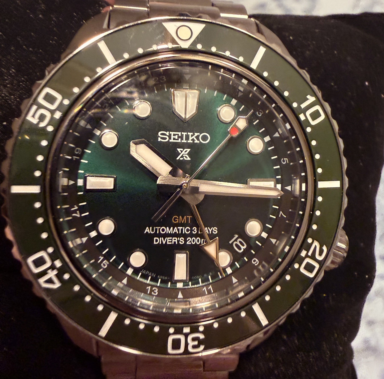 Seiko Prospex 1968 Heritage Diver’s GMT 42mm Green Dial Watch SPB381
