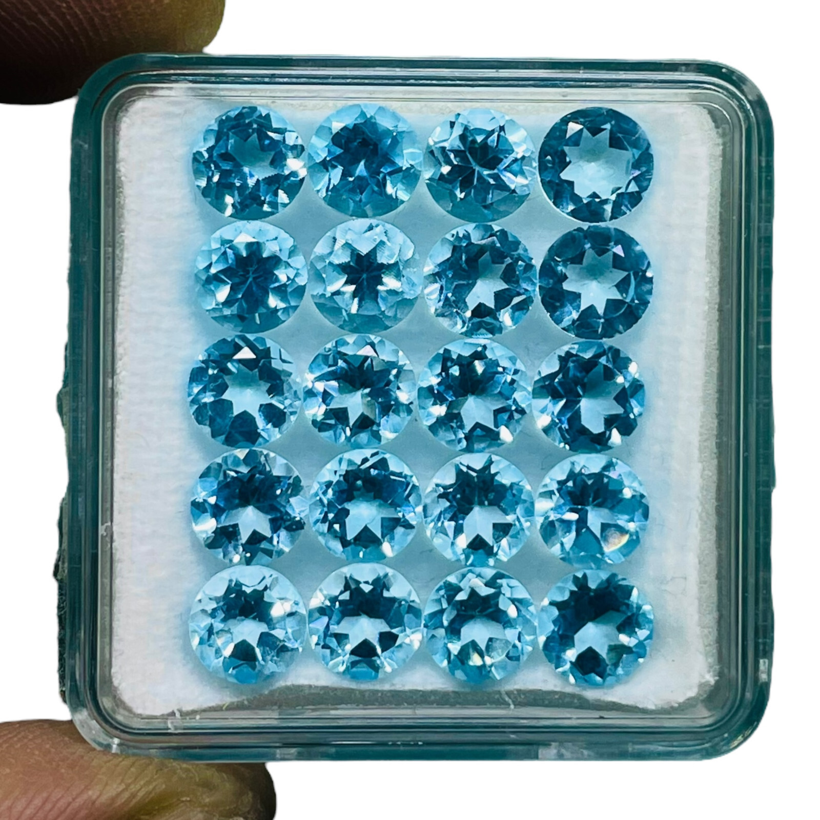 VVS 10 Pcs Natural Sky Blue Topaz 6mm Round Cut Top Quality Loose Gemstones Lot