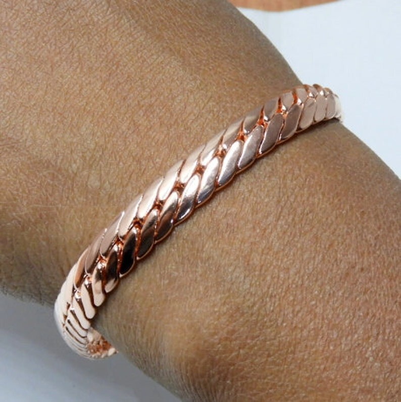 Pure Copper Snake Chain Bracelet Copper Arthritis Pain Relief Biker Bracelet