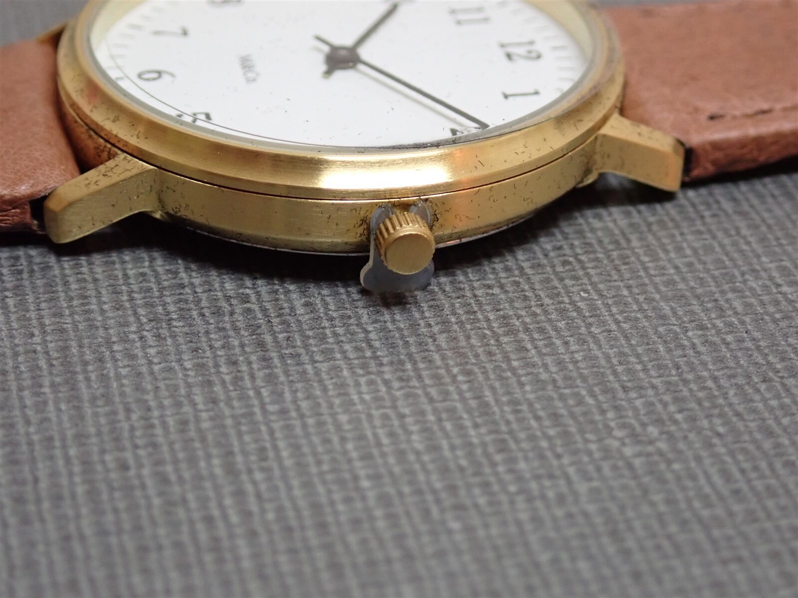 NEW Projects Watches PJT-7401BRBR Bodoni Brass M&Co 33mm Brown Leather Band