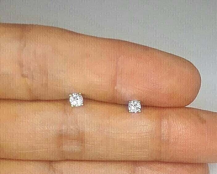 4mm Round Cut Lab Created Diamond Stud Earrings 14k White Gold Finish