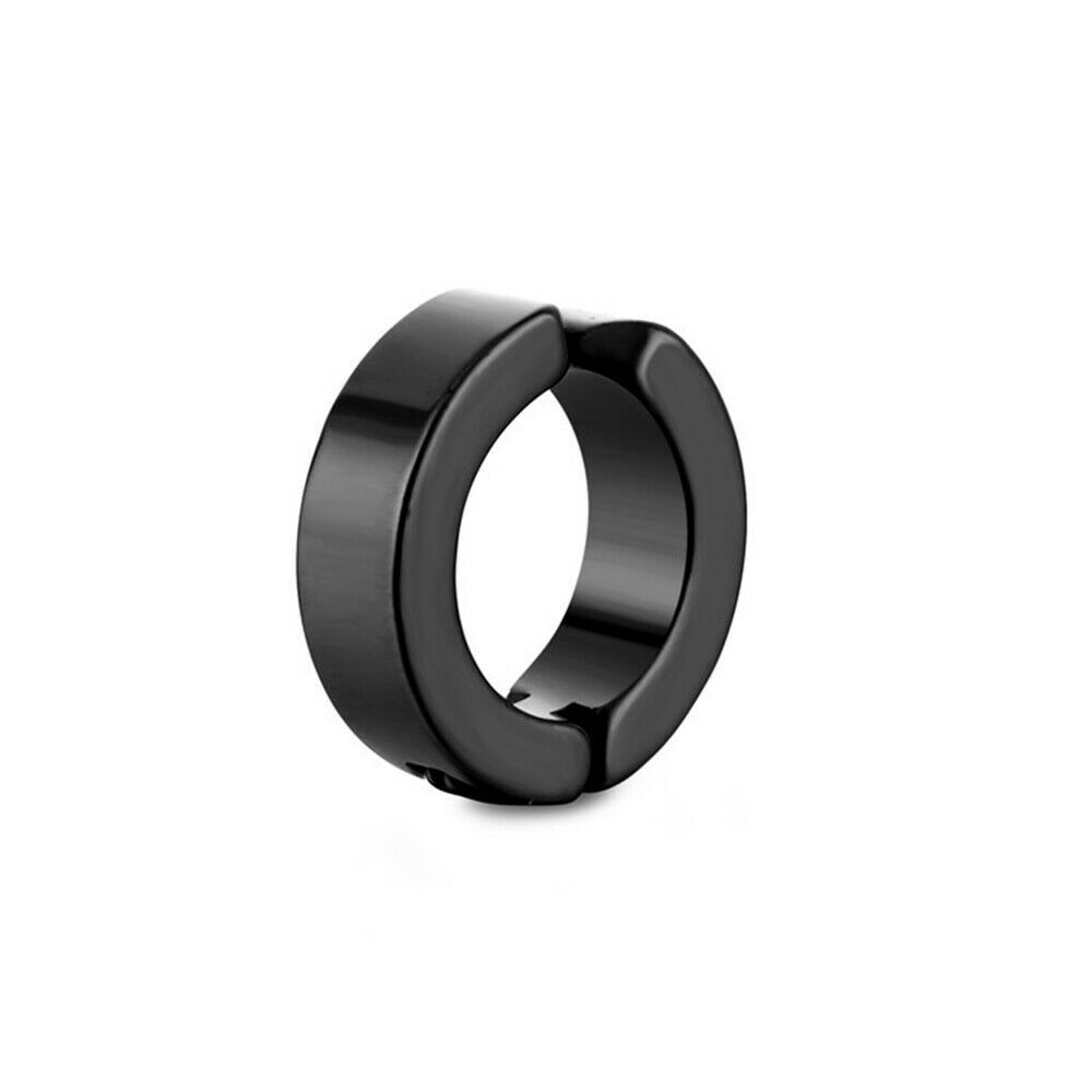 Non-Piercing Fake Ear Stud Cuff Hoop Earrings Stainless Steel Men Women