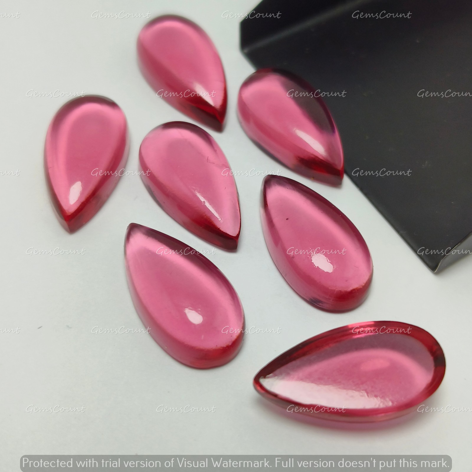 Pink Quartz Long Pear Cabochon Gemstone For Jewelry Making 5x10mm-15x30mm