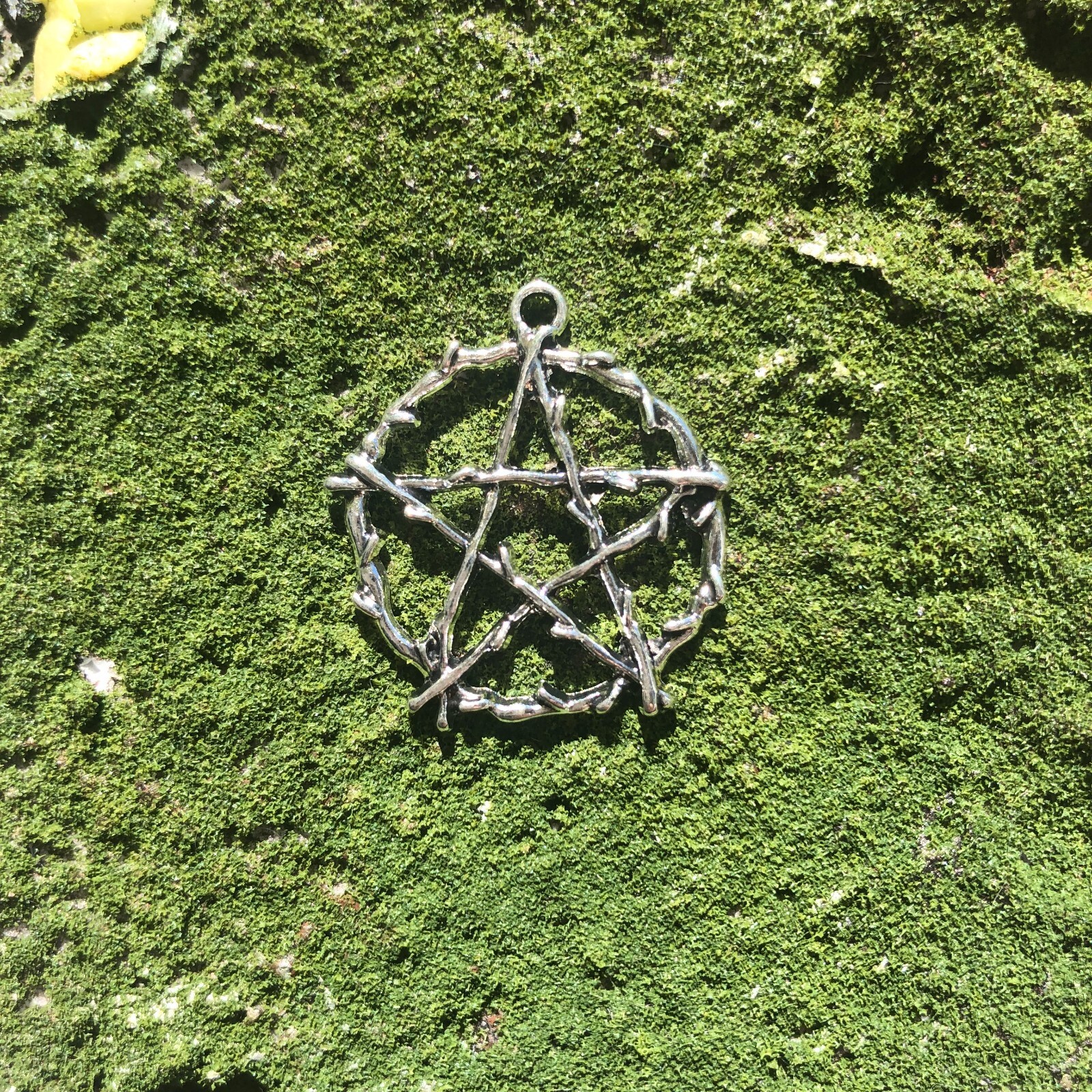 3 Silver Tone Twig Pentagram Charms Craft Crafting Metal Pendant 1″ Inch