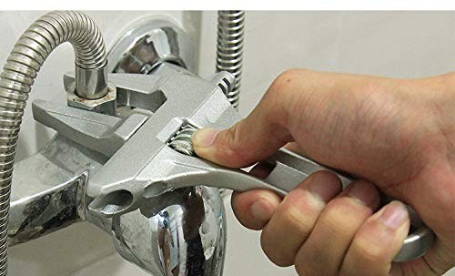 Sehfupoye 8 Inch Adjustable Wrench Aluminum Alloy Jig Saw 16-68mm, Silver