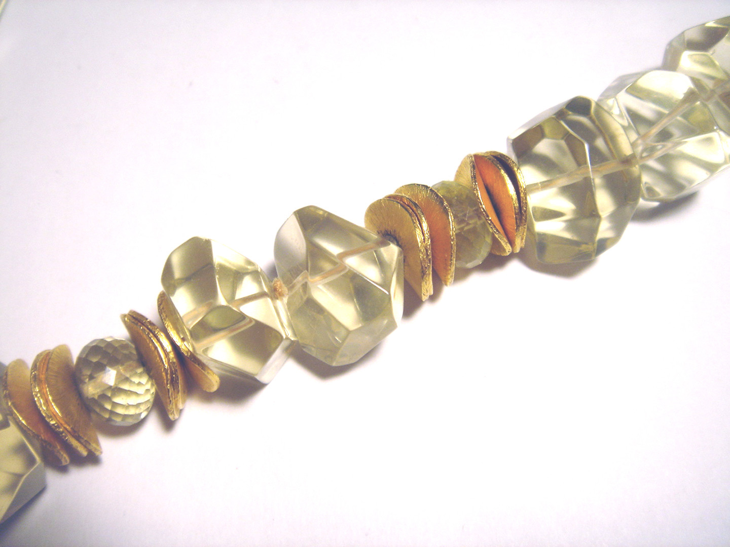 Vintage STATEMENT Faceted QUARTZ Crystal JADED JEWELS INC NYC Ice Cube NECKLACE