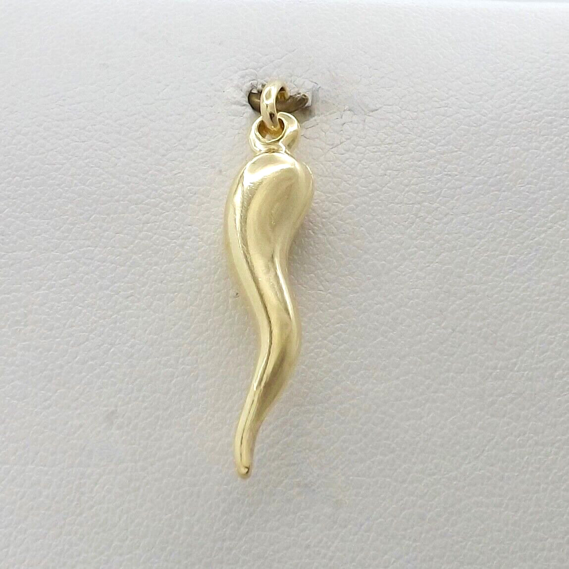18k Gold Vermeil Sterling Silver Horn Cornicello Charm Pendant From Italy New