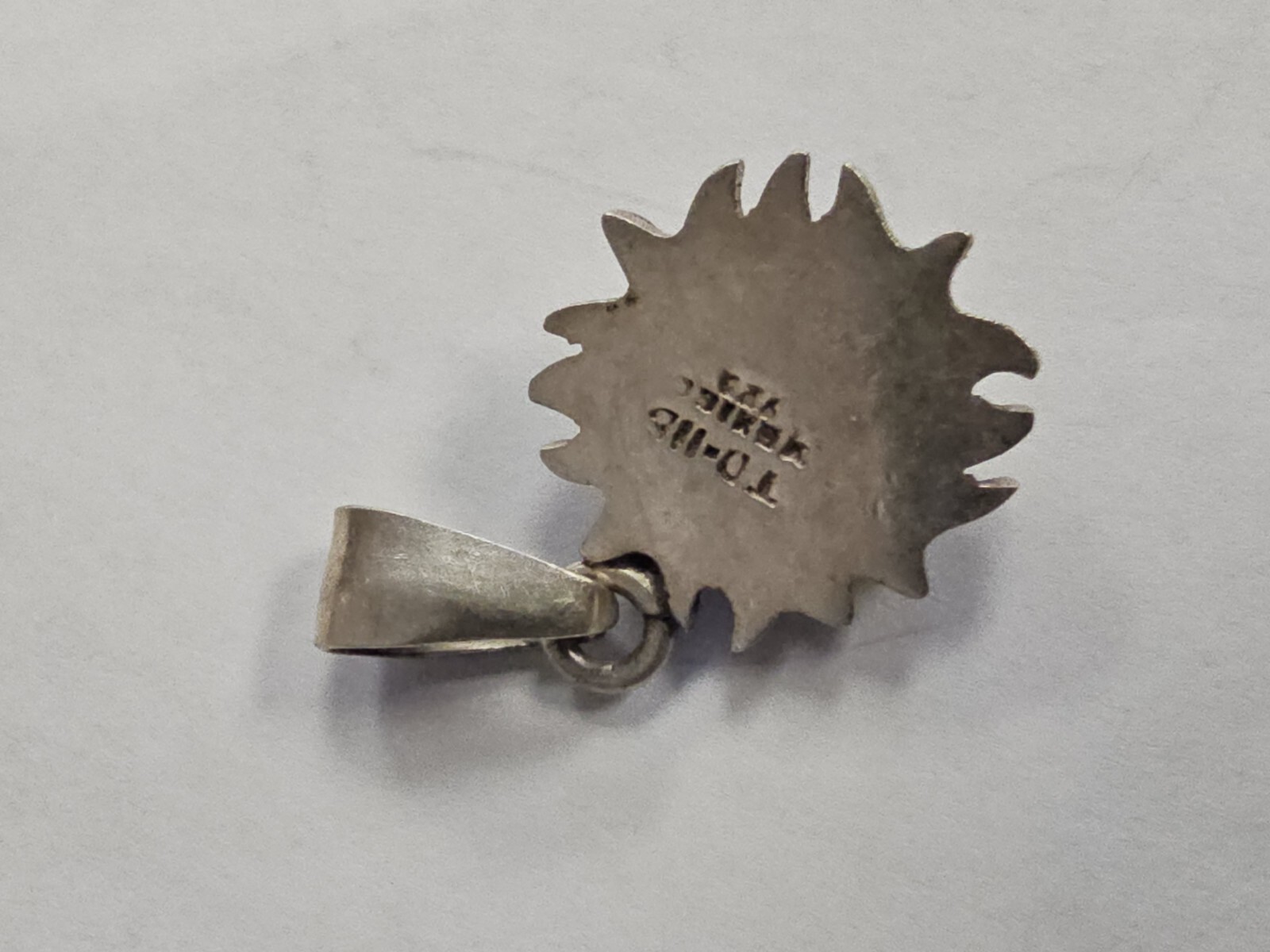 925 Sterling Silver Retro Charm Pendant Southwest Tribal Native 1″ Long 7.7 Gram