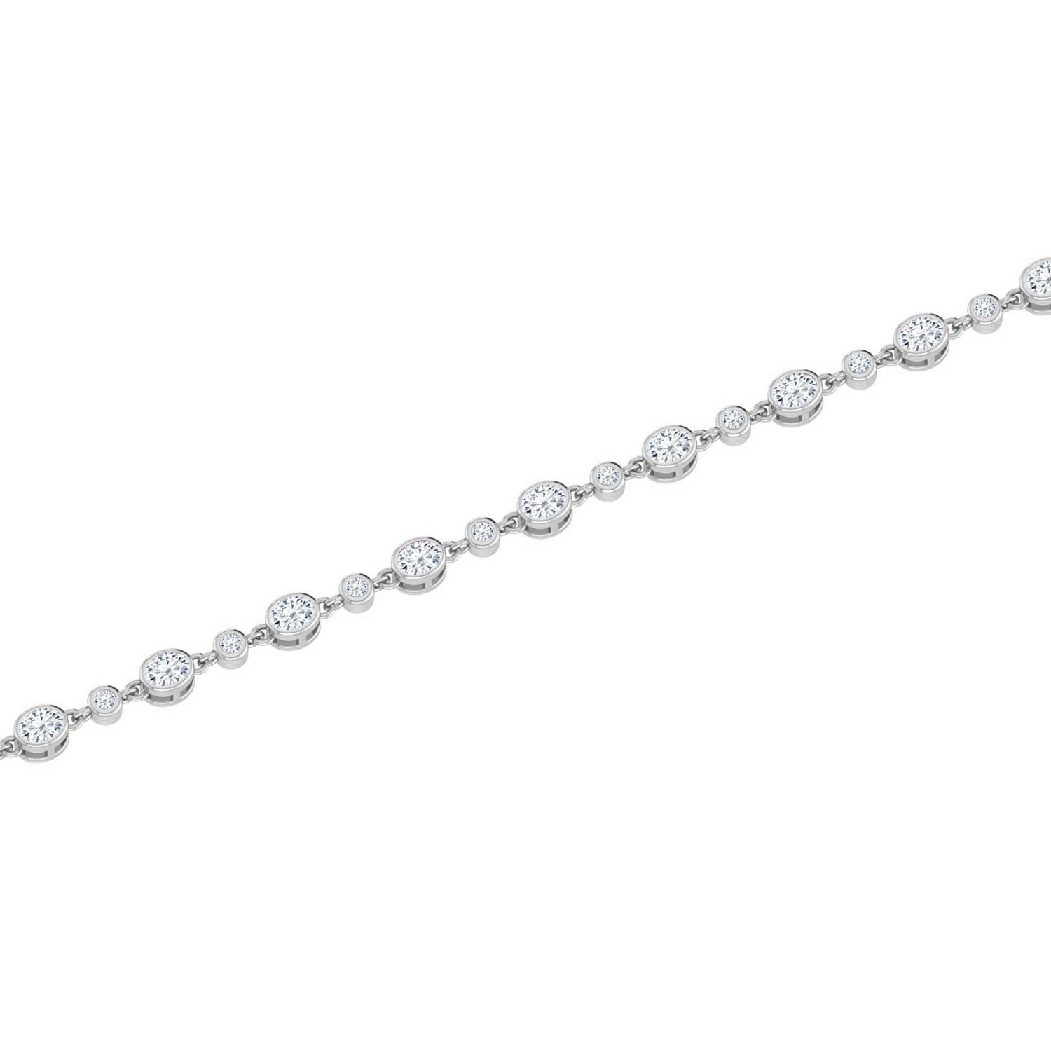 Lab Grown Diamond 925 Sterling Silver Tennis Bracelet April #1002
