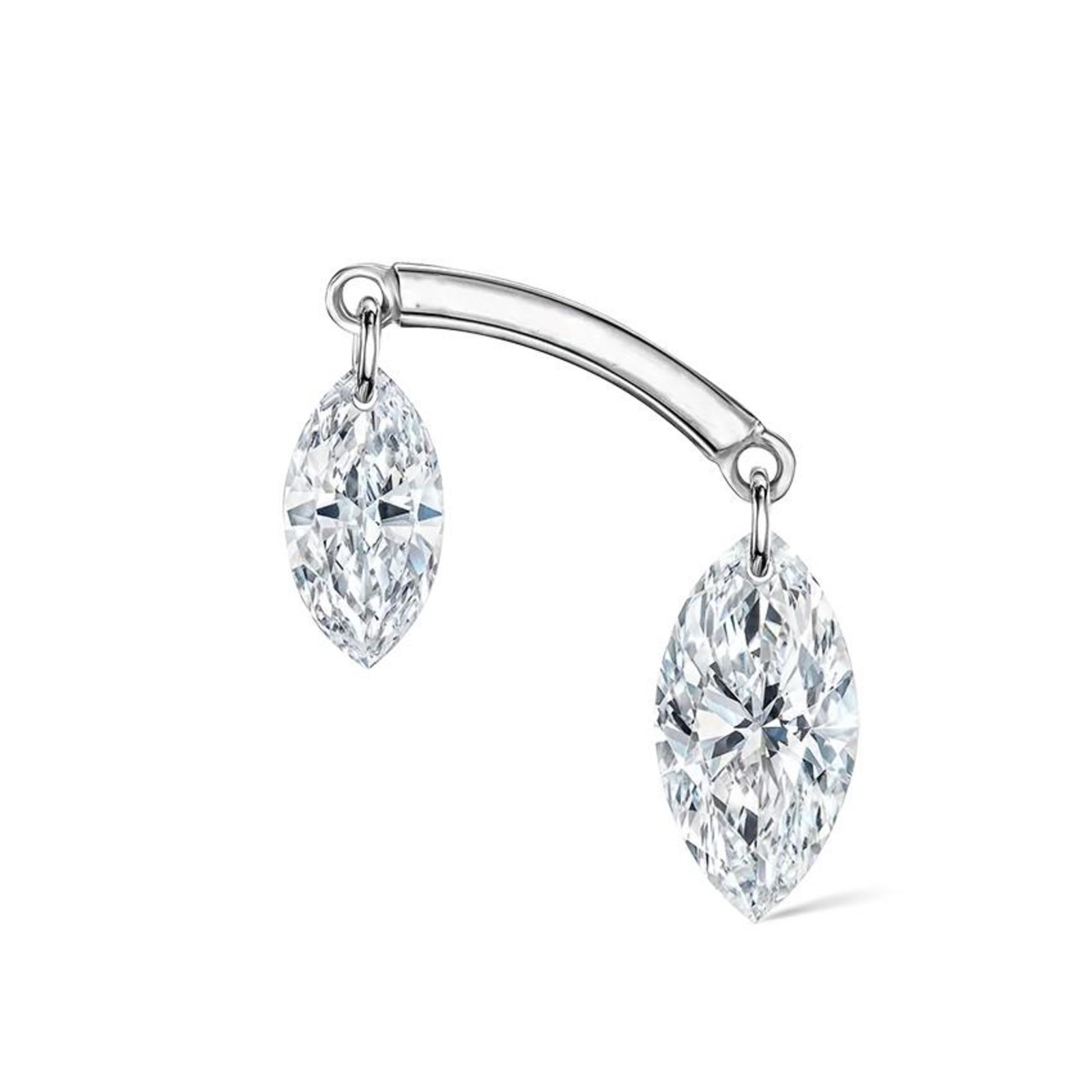 Floating Marquise Moissanite Helix Conch Stud 925 Sterling Silver