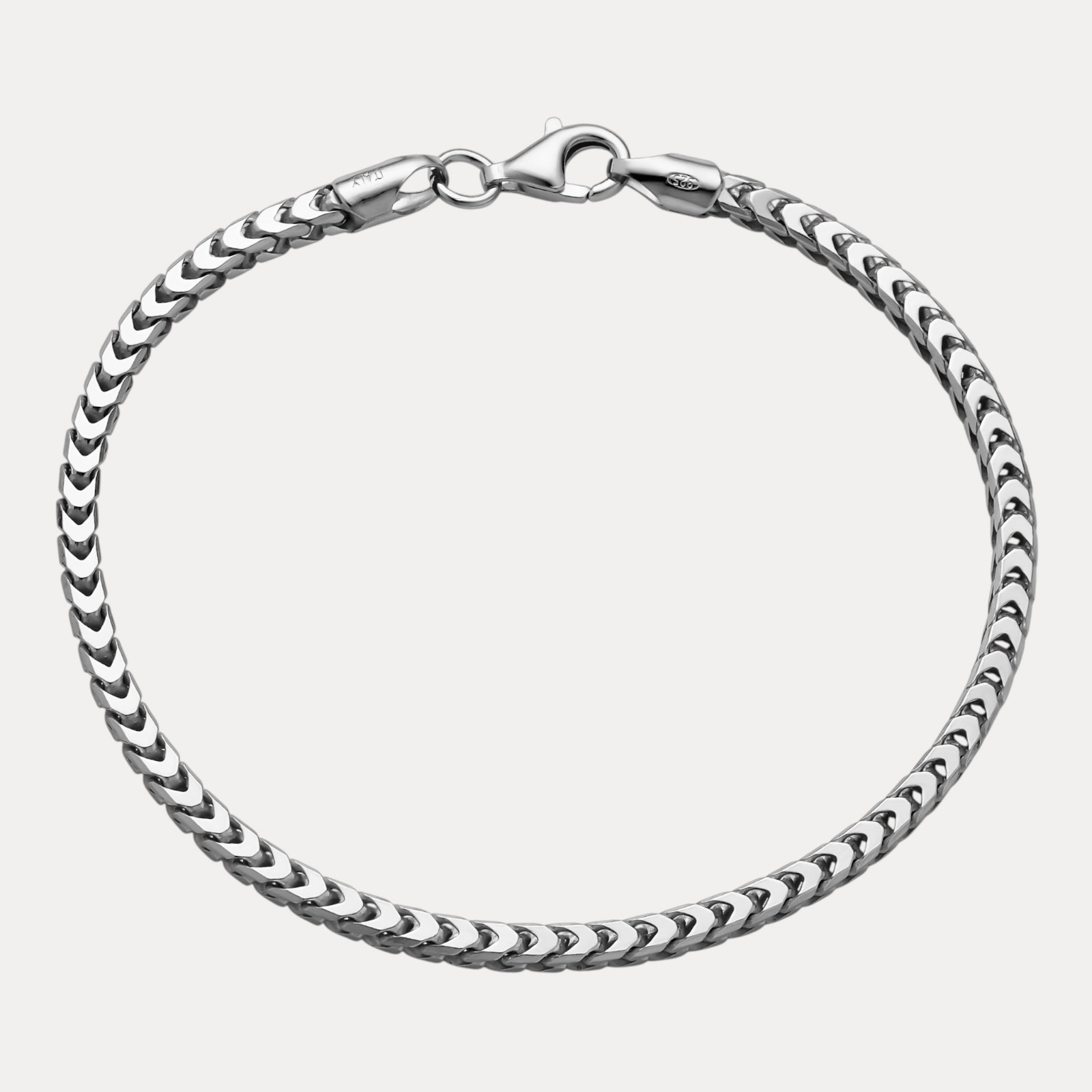 3mm Franco Link Bracelet – Real Solid 925 Sterling Silver Or 14k Gold Vermeil