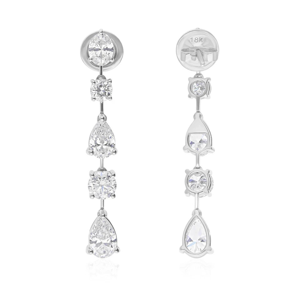 MOISSANITE .40 POINTER EARRING ,STERLING SILVER FOR REGULAR USE,PARTY USE