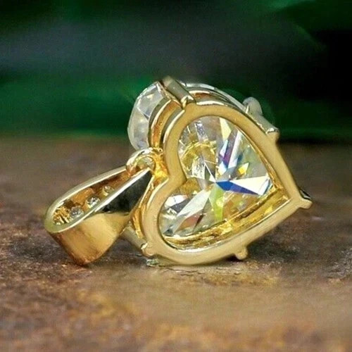 RARE 12 Ct Certified Off White Treated Diamond Solitaire Pendant in 925 Silver