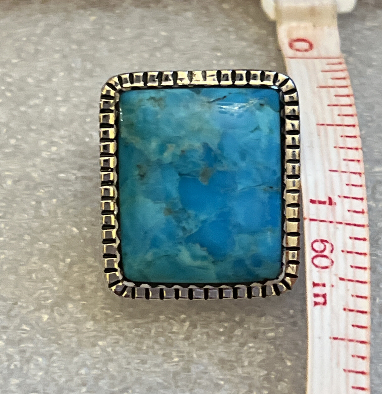 Kingman Turquoise Statement Ring 6 Sterling Silver 9.40 Grams 12.00 ctw