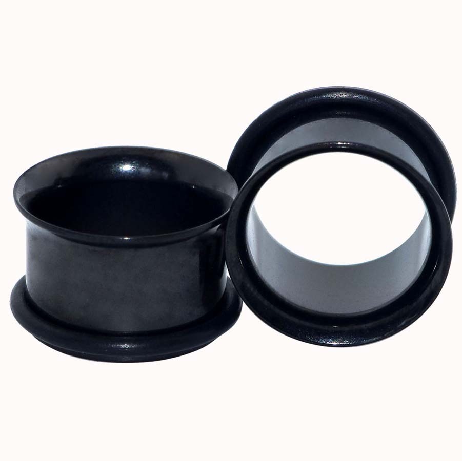 PAIR Mix Style Surgical Steel Screw & Flared Tunnels Ear Gauge Plugs Piercing