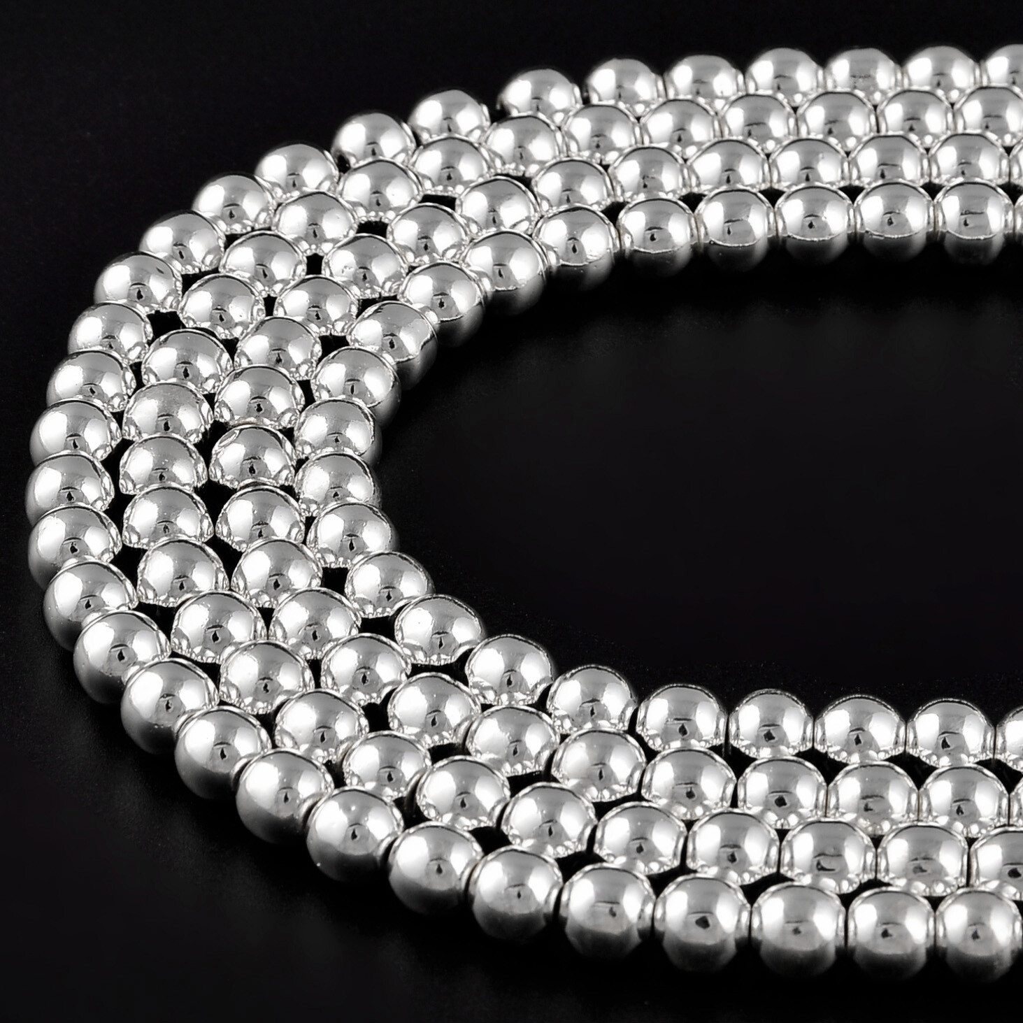 Titanium Silver Hematite Smooth Round Beads 2mm 3mm 4mm 6mm 8mm 10mm 15.5″ Strnd