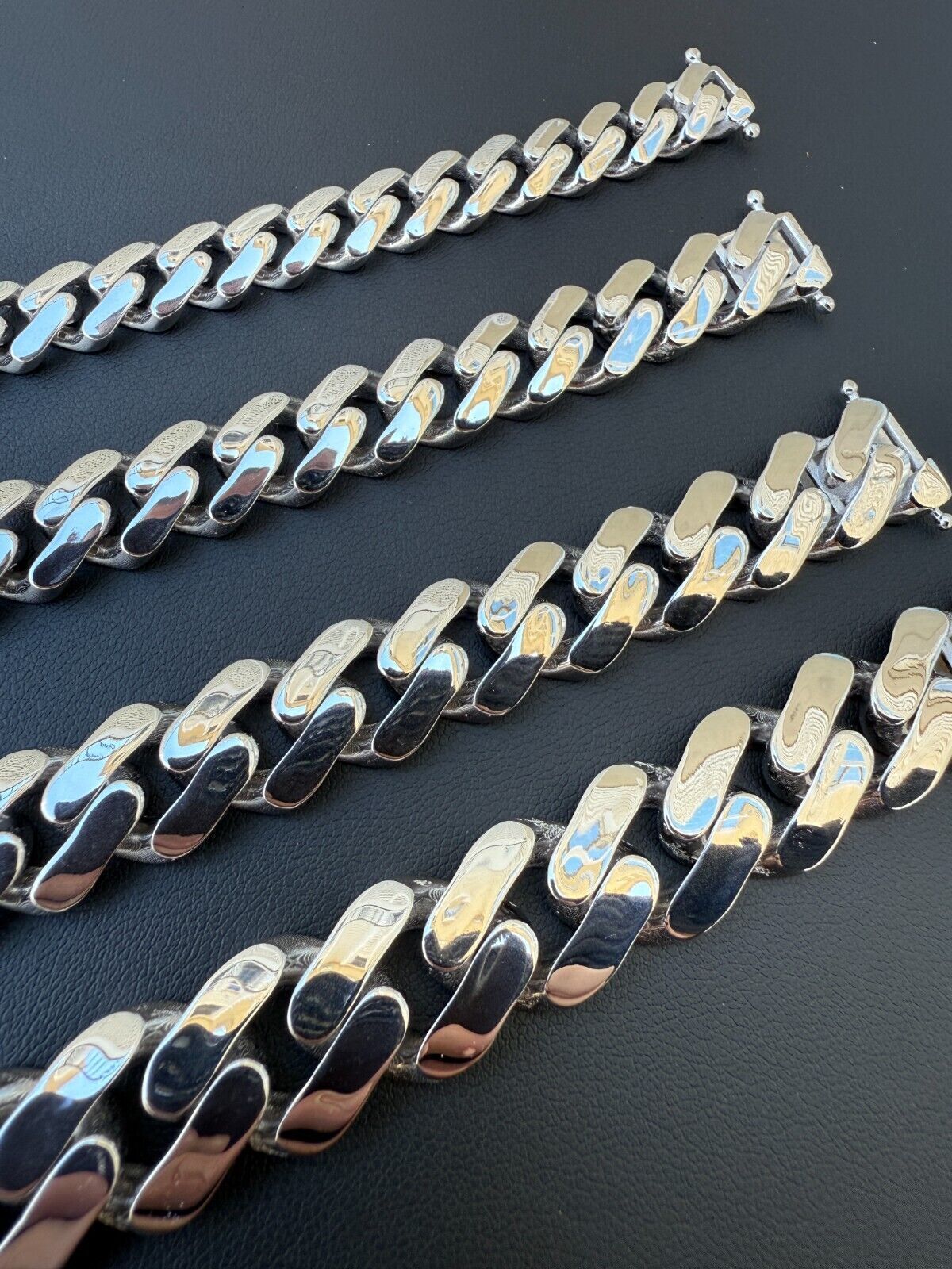 Monaco Cuban Link Chain Necklace Or Bracelet Hollow Real 925 Silver 9-15mm ITALY