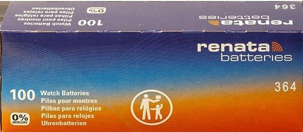 Renata 364 100 FRESH BATTERIES*NEW PACKING* SR621SW 0% MERCURY SWISS MADE
