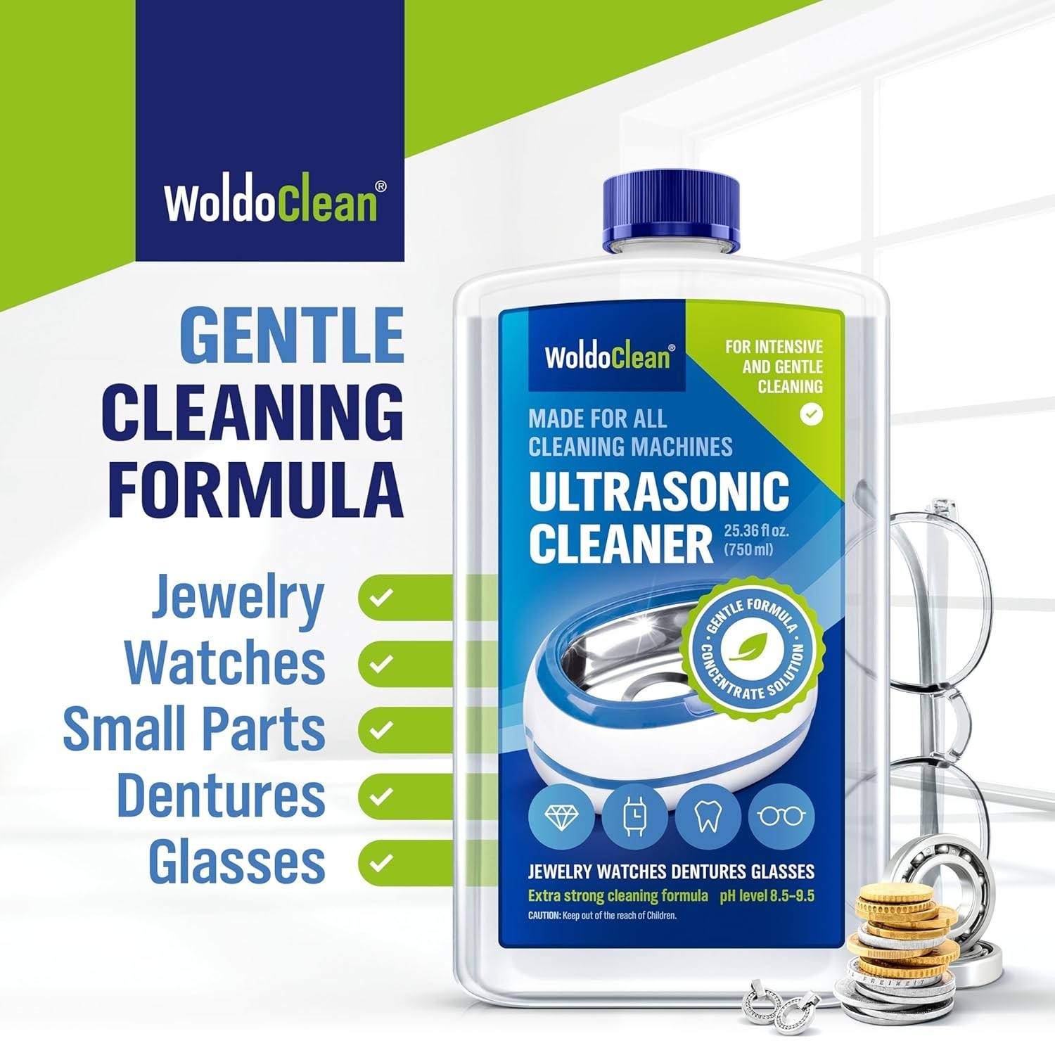 Ultrasonic Jewelry Cleaner Solution 25.4 Fl Oz – Concentrate for Sonic Machines,