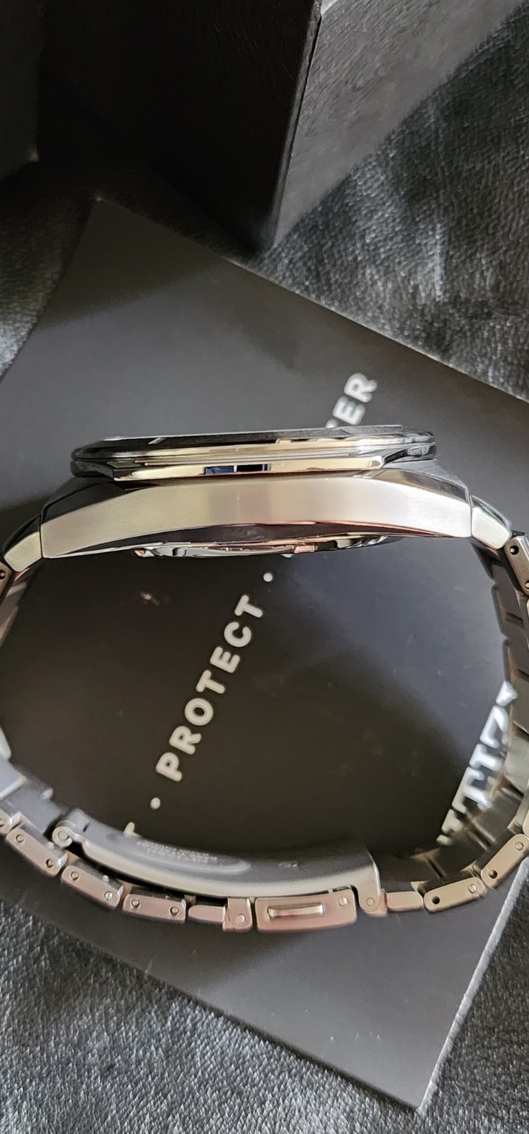 Citizen Eco-Drive Titanium Chronograph Black Dial Sapphire WR100M Watch