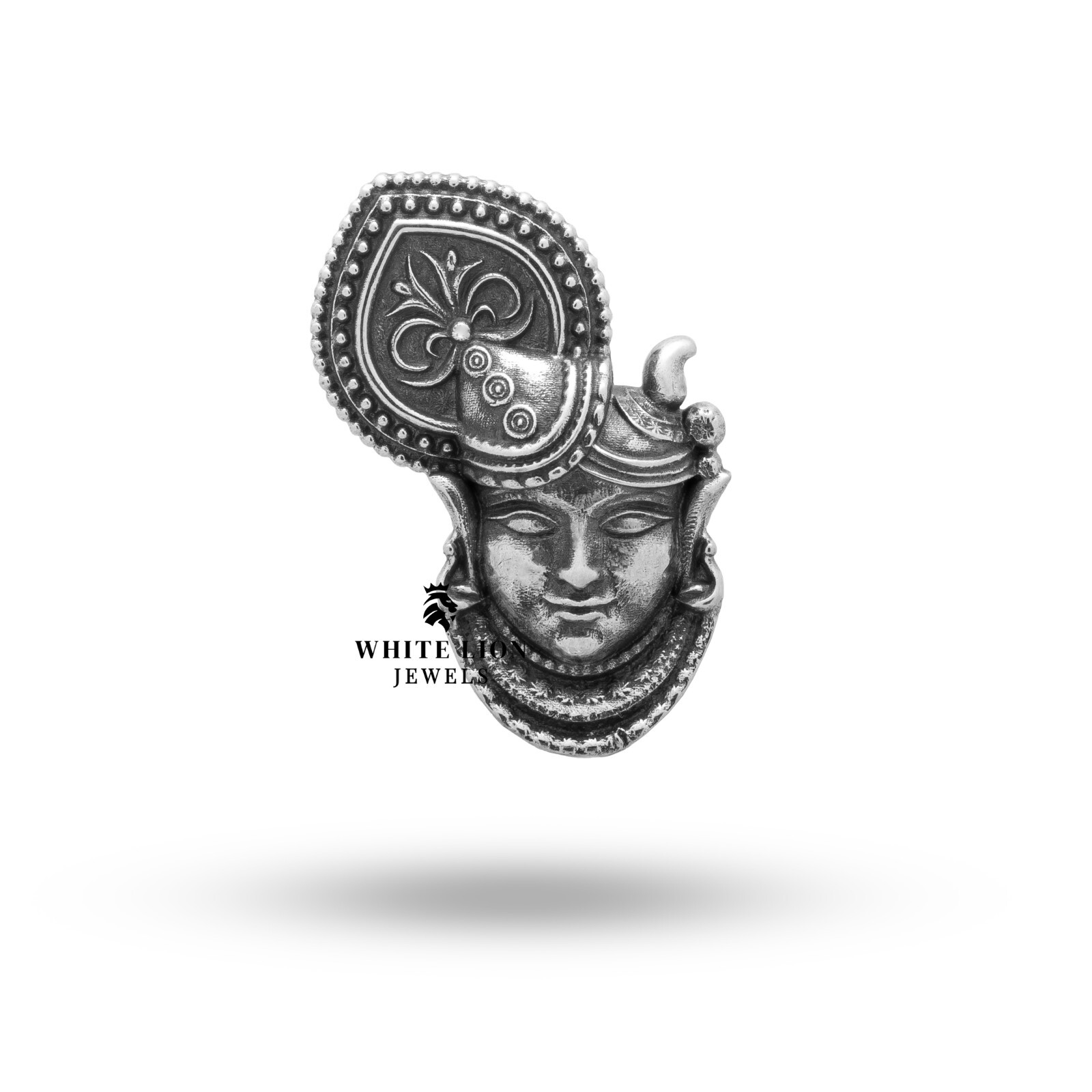 Shrinathji Bava Mukharvind Nathdwara Lord Krishna Hindu God Pendant 925 Silver