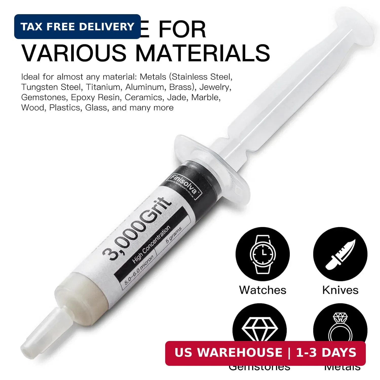 8 Pack Diamond Polishing Compound Genuine 50% Concentration Diamond Paste Kit 80