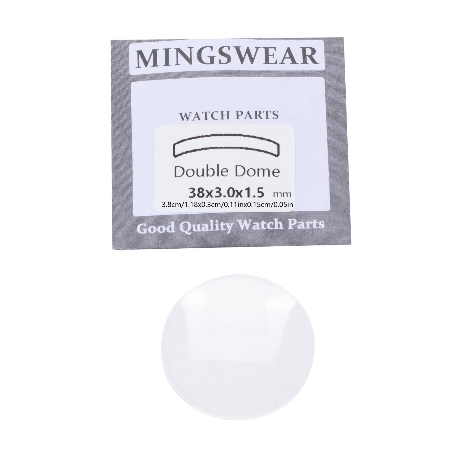 1Pc 38*3.0*1.5mm Double Domed Mineral Watch Crystal 30mm Diameter Concave Glass