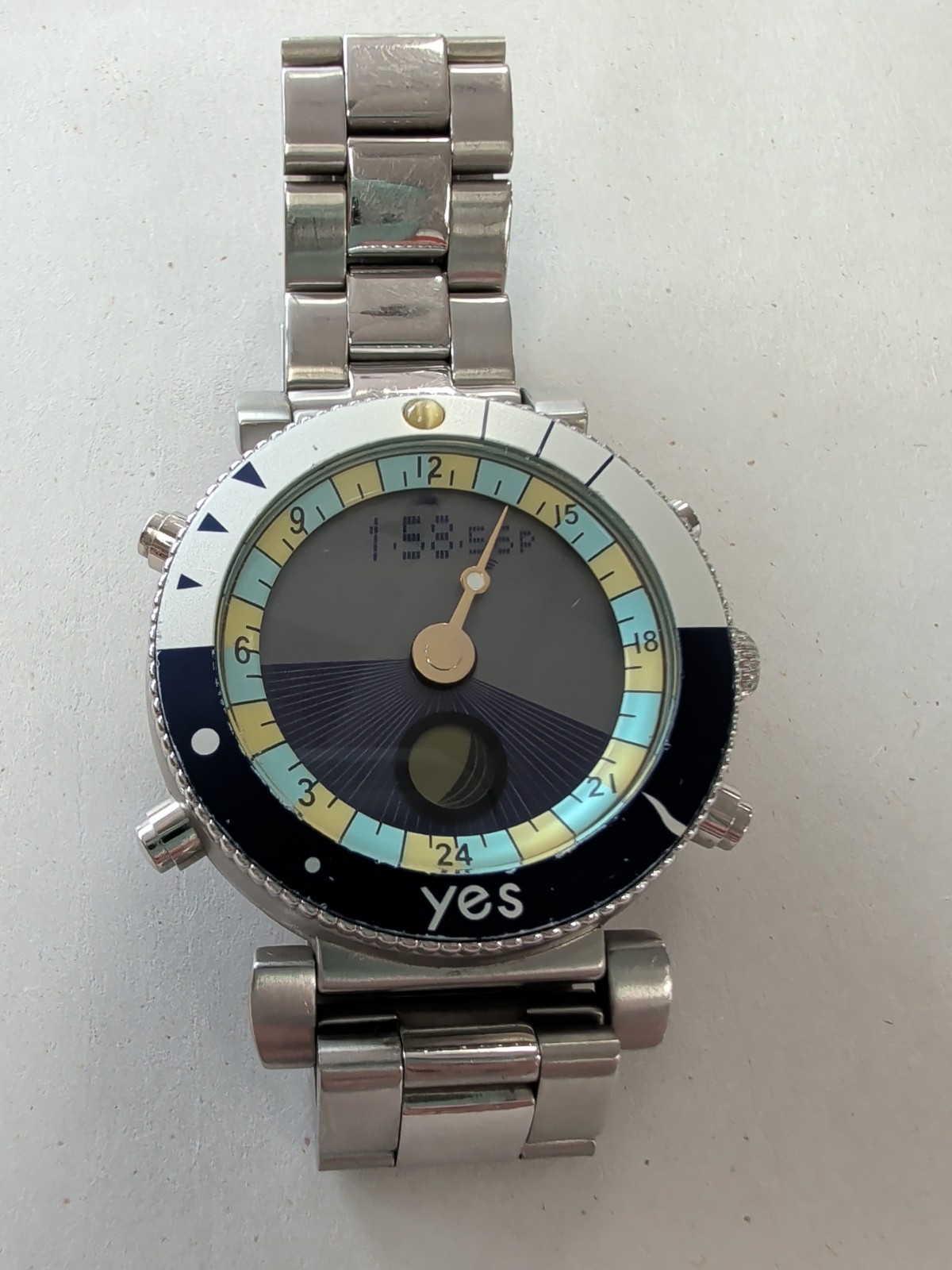 Mens YES Watch Chronograph Stainless Steel