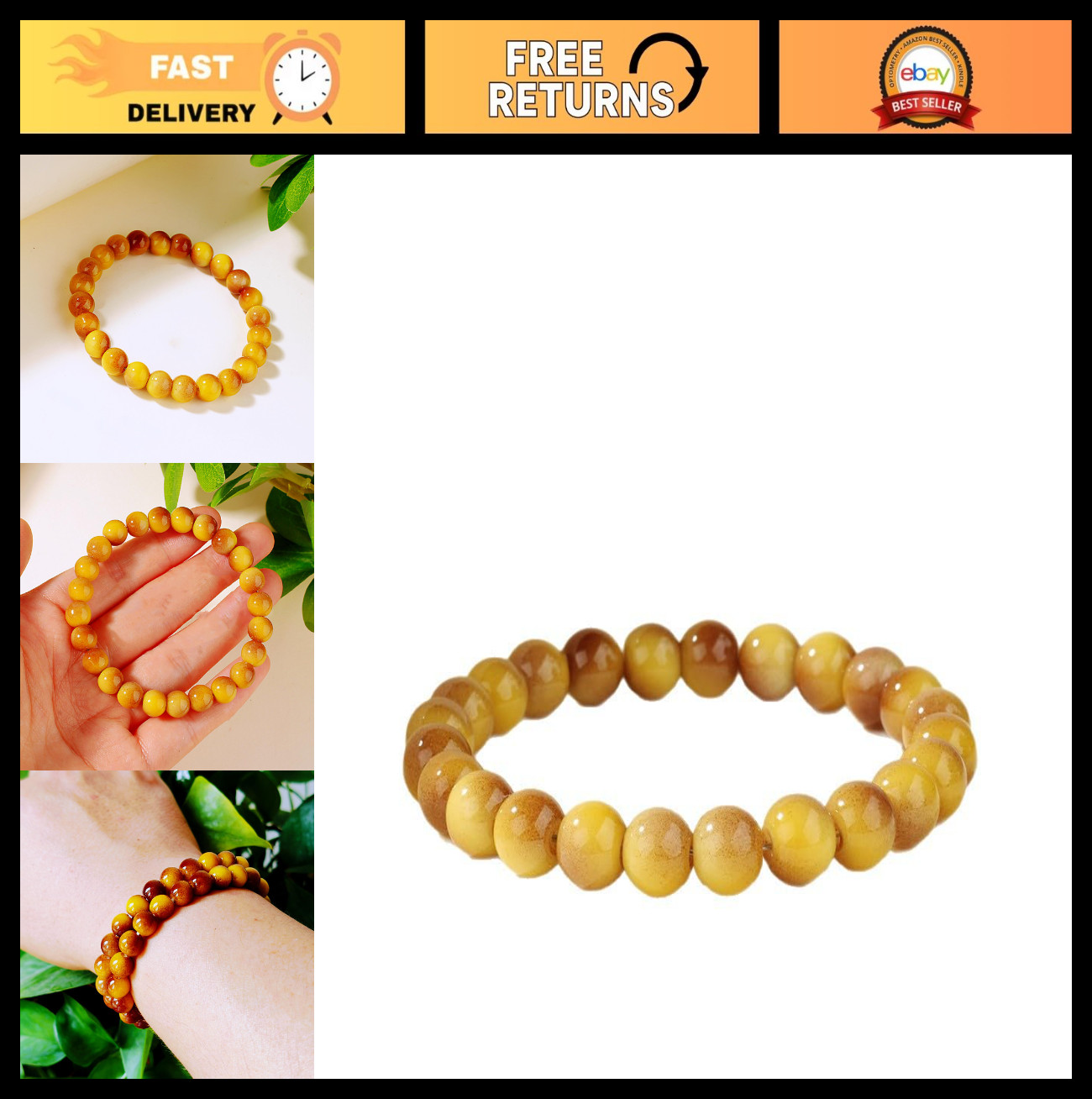 Triple Protection Evil Eye Bracelet – Hematite, Black Obsidian & Tiger Eye Stone