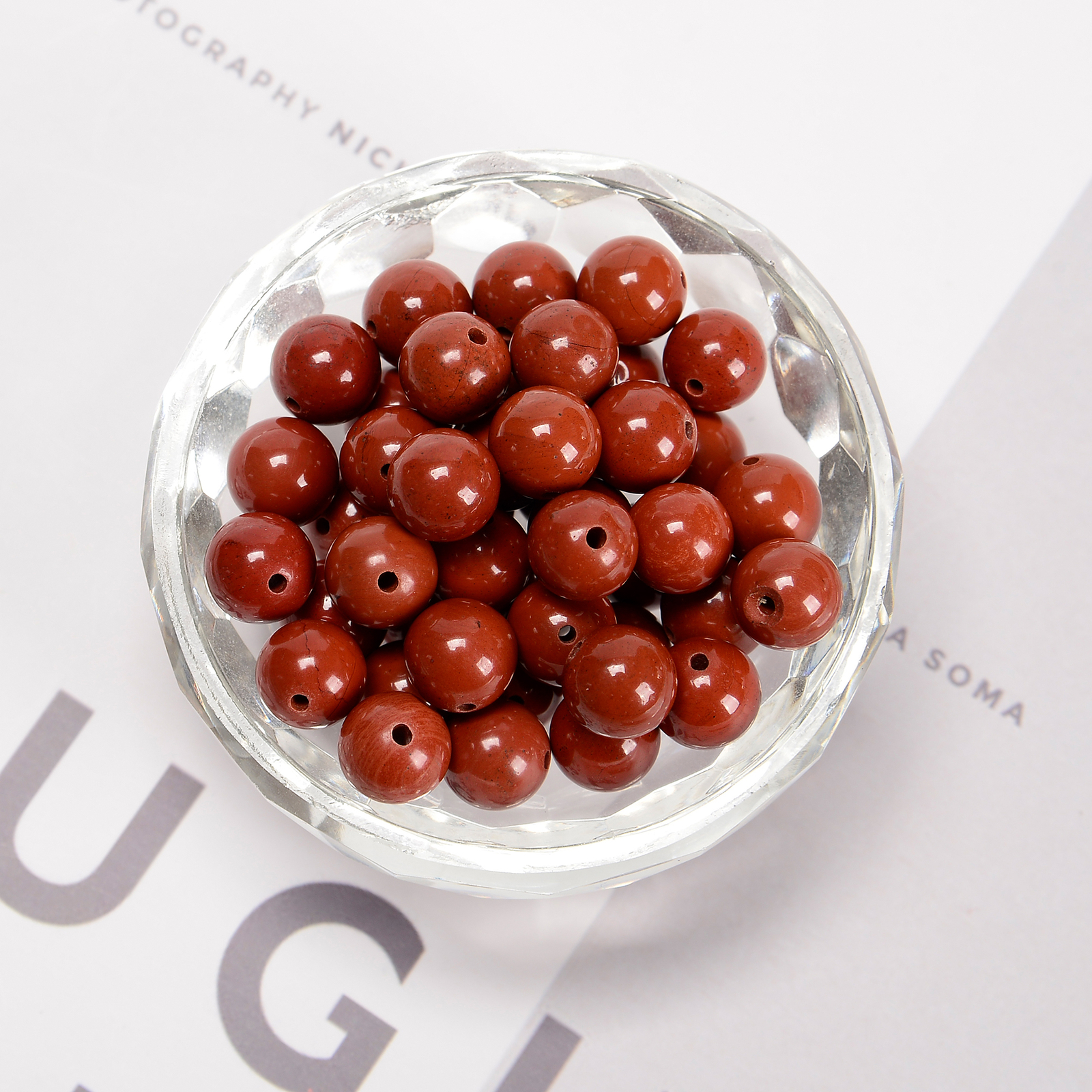 Natural Red Poppy Jasper Smooth Round Beads 4mm 6mm 8mm 10mm 12mm 15.5″ Strand
