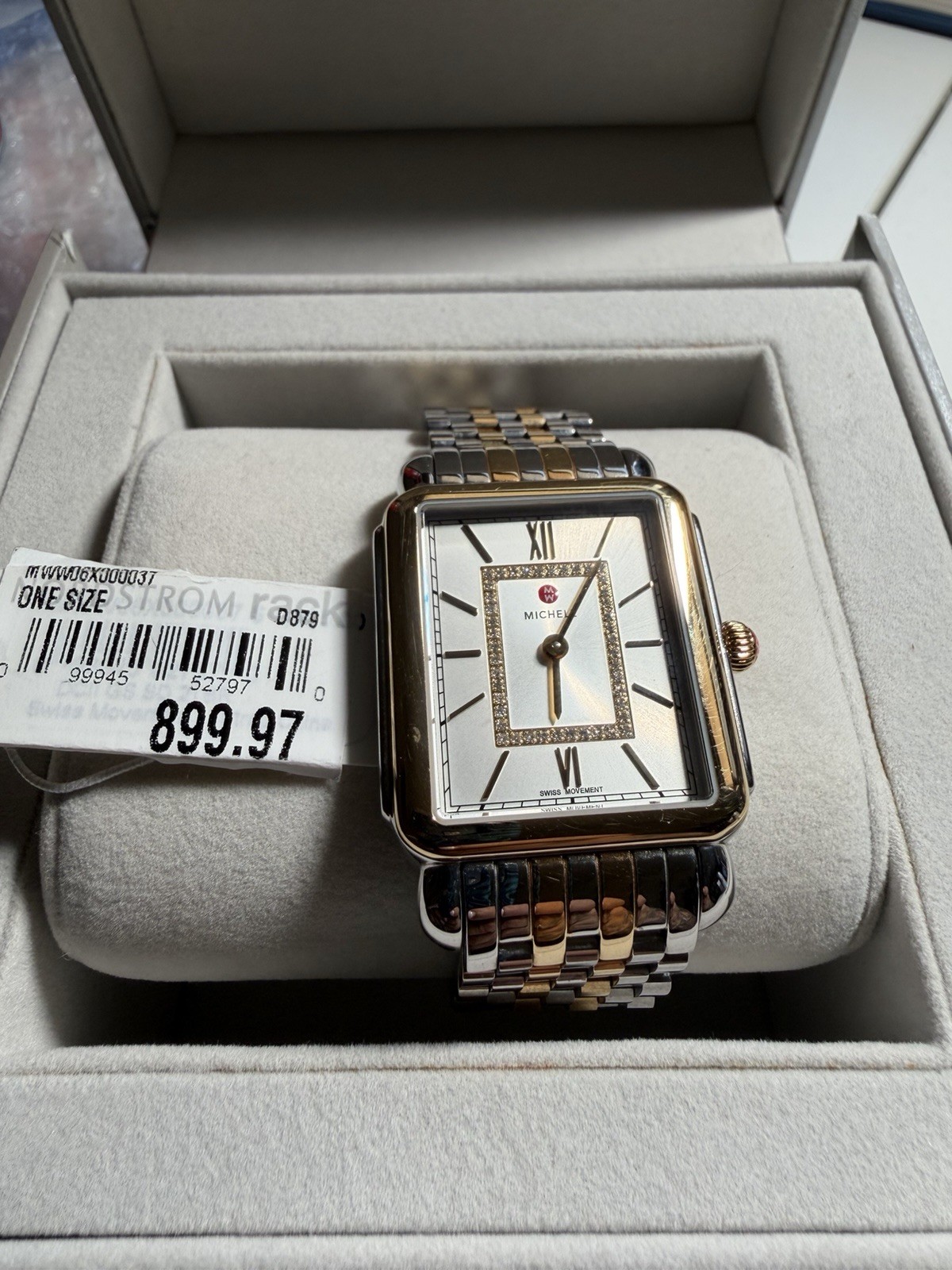 Michele Deco II Mid-Size Diamond Two-Tone 26mm Case Stainless Steel, Band…