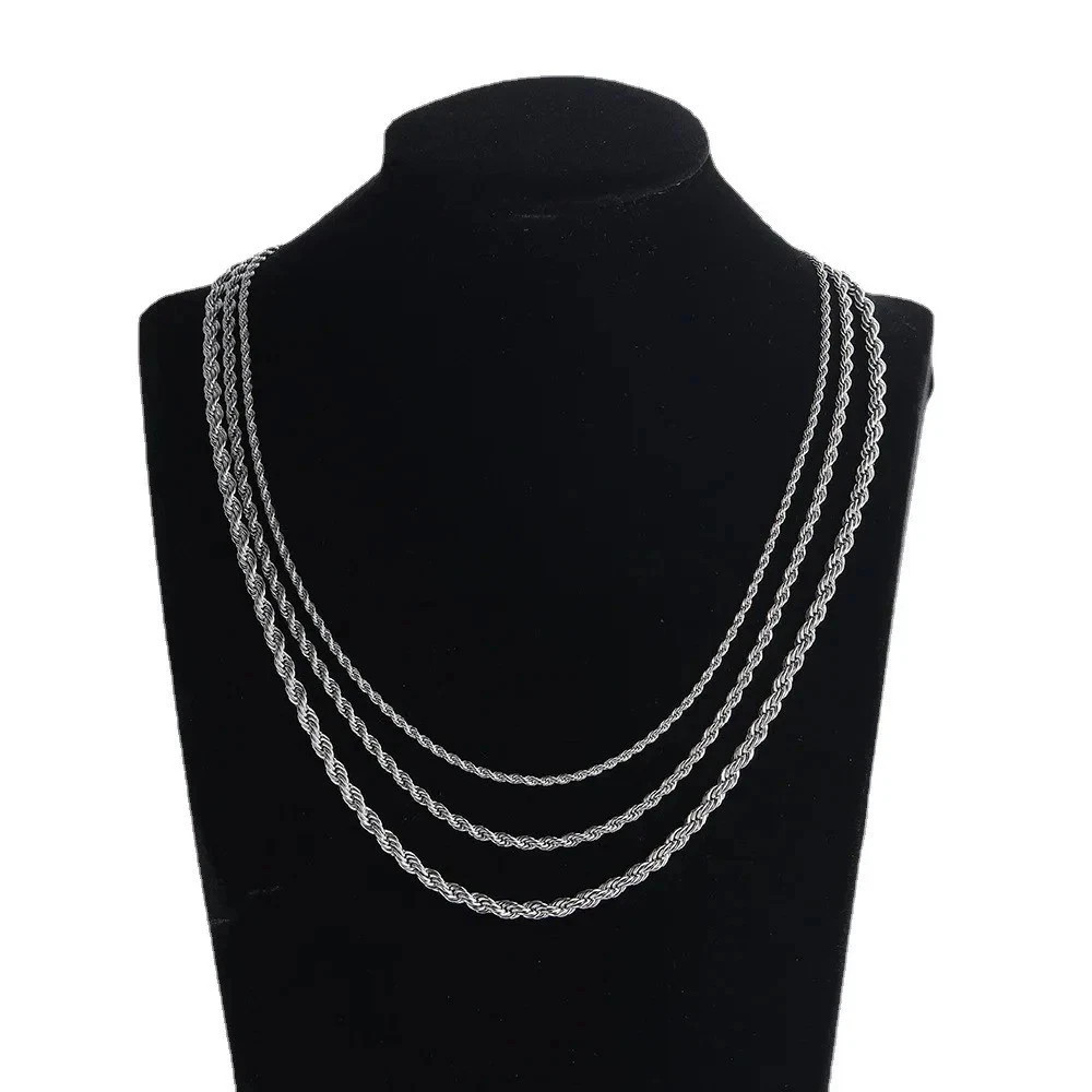 Italian Solid Sterling Silver Rope Link Chain Necklace Silver Chain UNISEX
