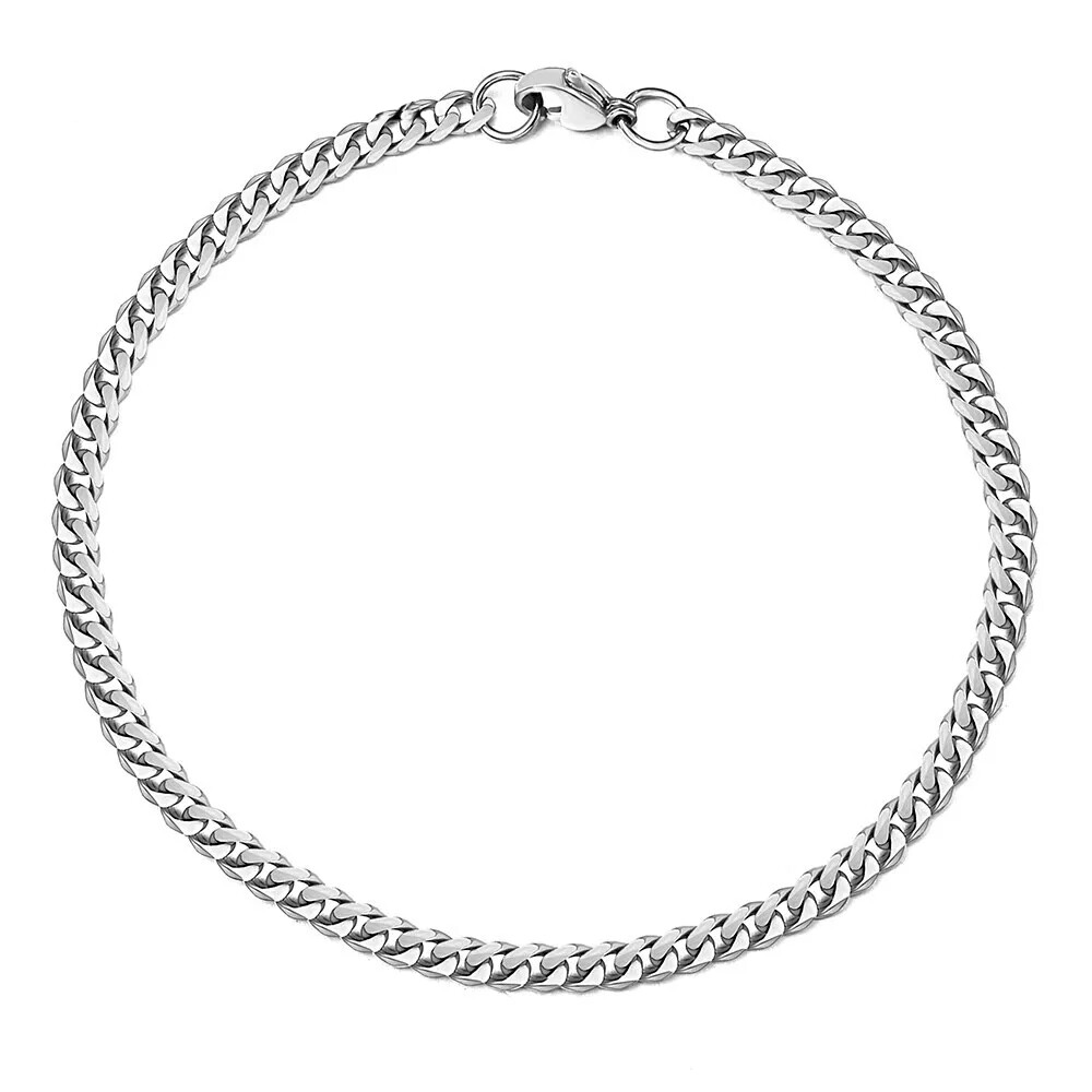 Men’s Chain 3/5/7/9/11mm Stainless Steel Bracelet Silver Curb Cuban Link 7-9″