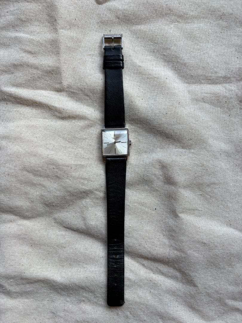 Longines Square Manual Wind Watch Black Dial Used