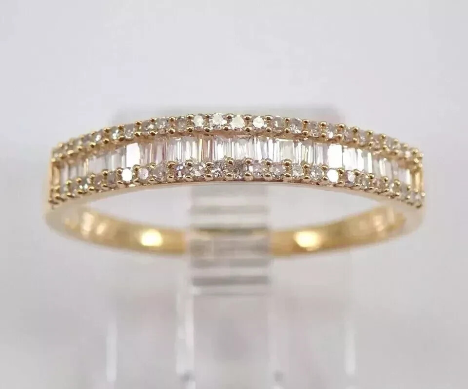 2.20Ct Baguette Cut Lab-Created Diamond Women’s Band Ring 14k Yellow Gold Finish