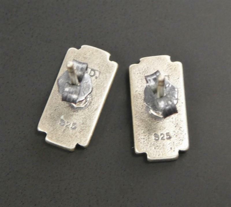 Handmade Sterling Silver Nice Detail Tiny Razer Blade Stud Post Earrings Unique