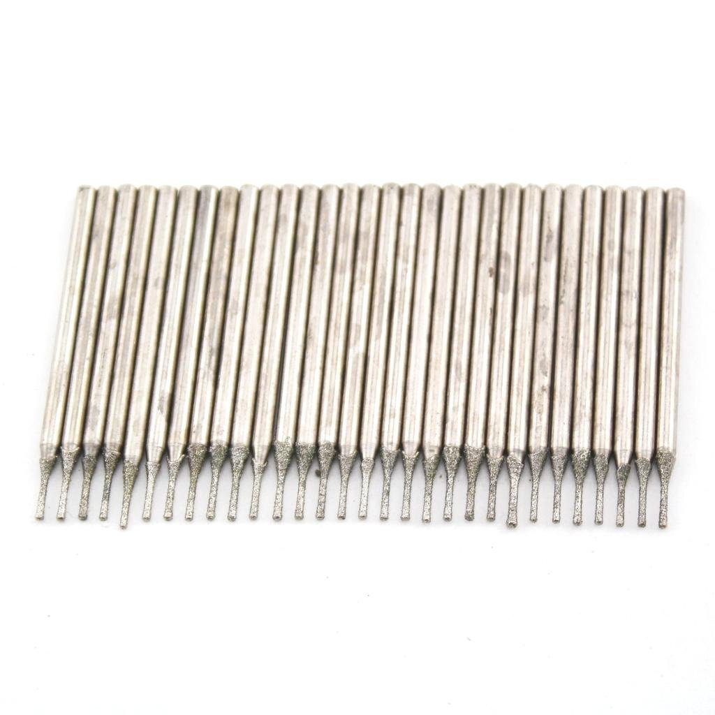 30Pcs 0.7mm Small Diamond Hole Saw Drill Solid Bits Jewelry Gems Glass Tile