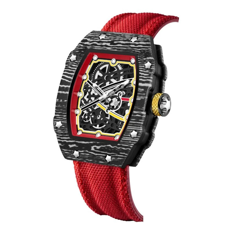 Ultra-Thin Wine Barrel Shaped Quartz Watch Nylon Strap Waterproof Casual Watch