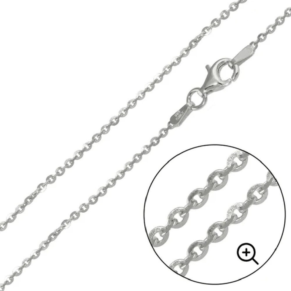 Sterling Silver Rhodium Finish DC Cable Rolo Chain Necklace, 1.5mm, 1.8mm, 2.1mm