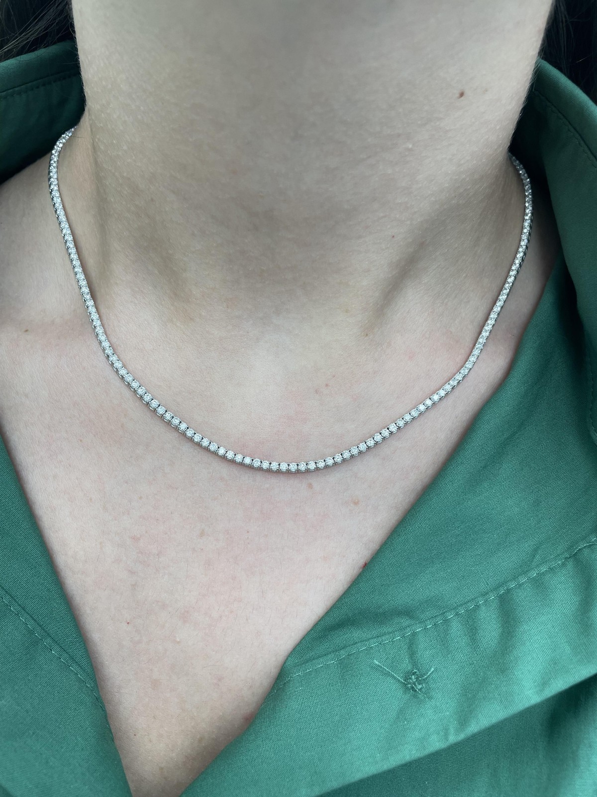 Alexander Beverly Hills 5.70ct Diamond Tennis Necklace 18k White Gold 16.5in