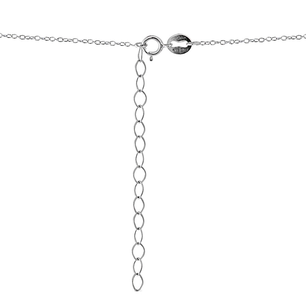 I Letter Initial Alphabet Name Personalized 925 Silver Necklace, 15” + Extender