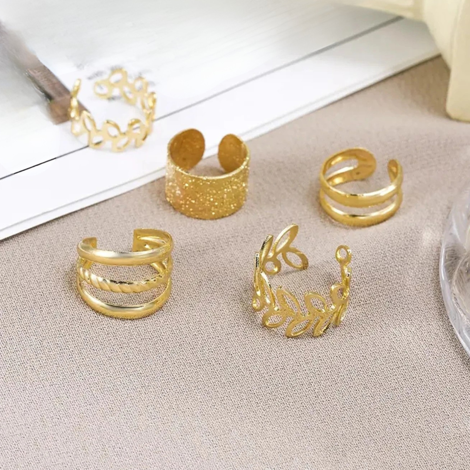5X Adjustable Ear Cuffs Clip-On Earrings Non-Piercing Fashion Jewelry for Unisex