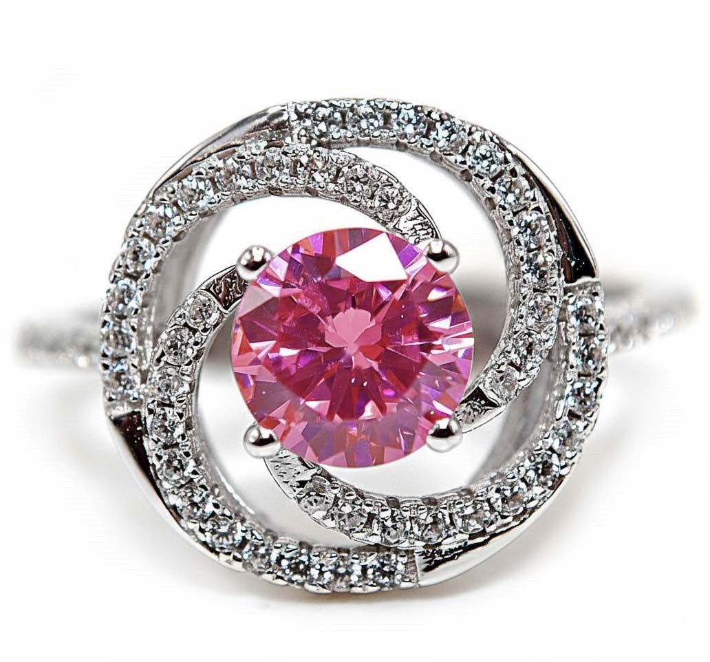 2CT Heat Treated Pink Topaz 925 Sterling Silver Ring Sz 6,7,8,9 QB1